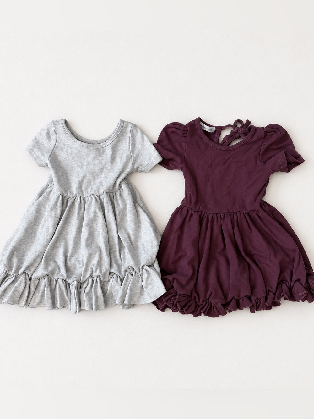 Girlhood Matching Girls Dresses Bundle Size 4 Neutral Ruffle Twirl Dresses - Picture 7 of 7
